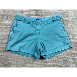 Simply Styled Shorts Womens 10‎ Blue Chino Flat Front Cotton Blend